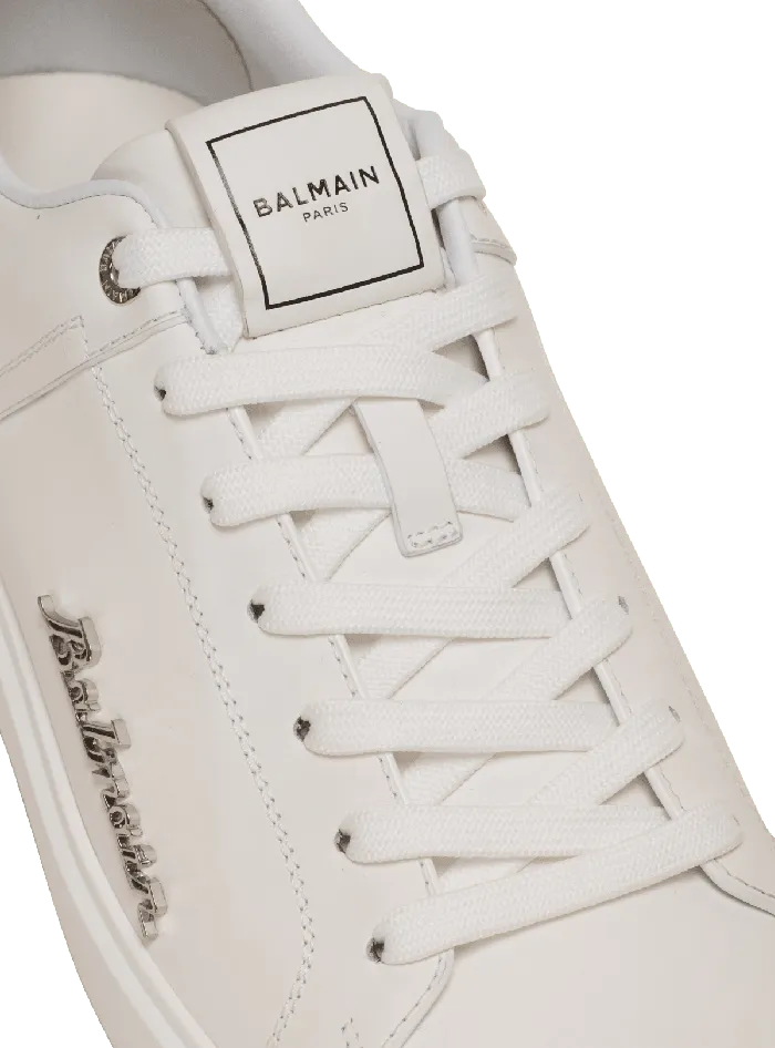 Balmain Sneakers Men Calfskin BCourt Sneakers With Logo White