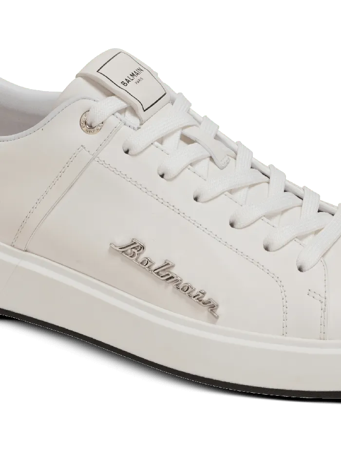 Balmain Sneakers Men Calfskin BCourt Sneakers With Logo White