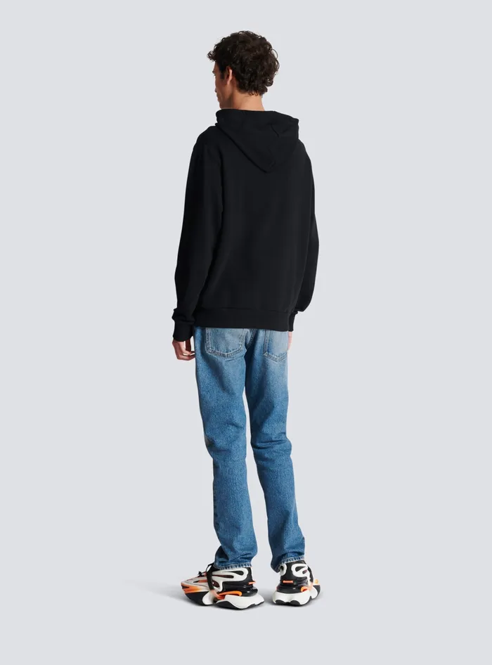 Balmain Sweatshirts Men Printed Paris Hoodie Black