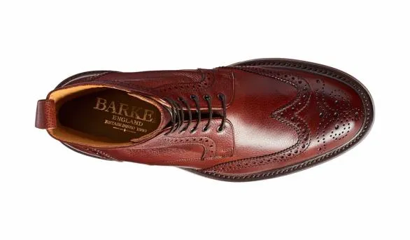 Barker Shoes Calder 8211 Cherry Grain Wingtip Boot With Rubber Sole Cherry Grain Wingtip Boot With Rubber Sole Mens