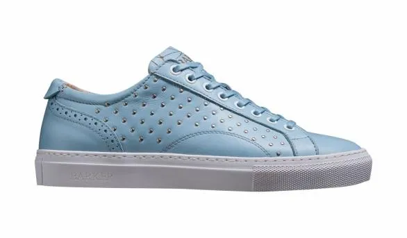 Barker Shoes Isla 8211 Pale Blue Calf Studs Rubber Cup Sole Women Sneaker Pale Blue Calf Studs Rubber Cup Sole Women Sneaker Womens