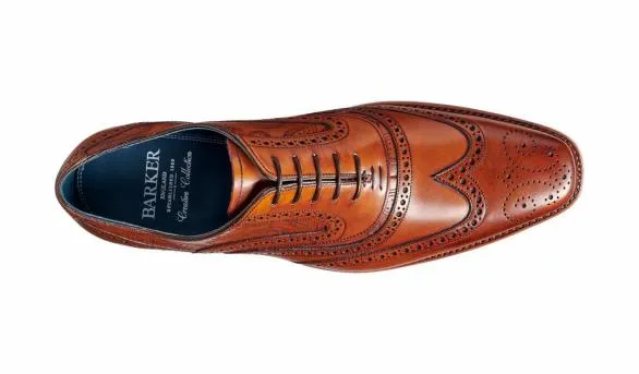 Barker Shoes McClean 8211 Antique Rosewood Paisley Mens Brogue Shoe Antique Rosewood Paisley Mens Brogue Shoe Mens