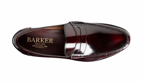 Barker Shoes Newington 8211 Burgundy HiShine Burgundy Hishine Mens