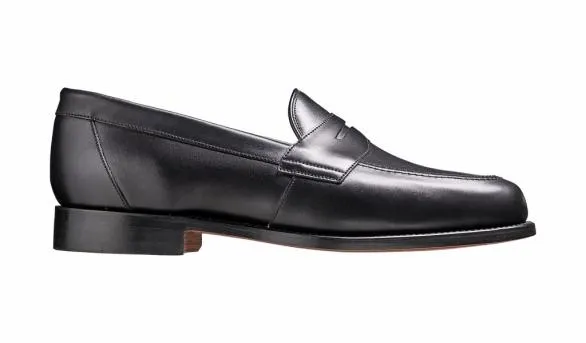 Barker Shoes Portsmouth 8211 Black Calf Penny Loafer Black Calf Penny Loafer Mens