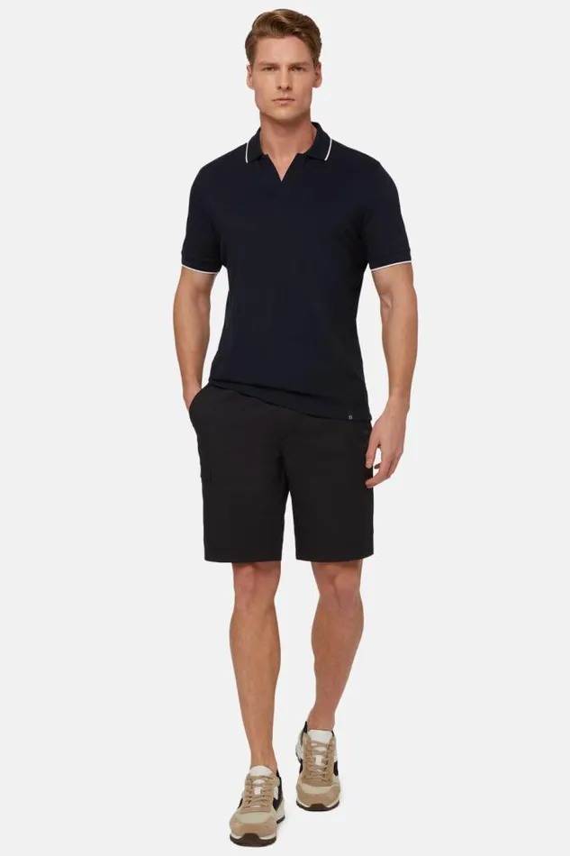 Bermuda Men Boggi Milano Cargo Bermuda Shorts In Technical Fabric Navy Blue Bermuda Men Boggi Milano Cargo Bermuda Shorts In Technical Fabric Navy Blue