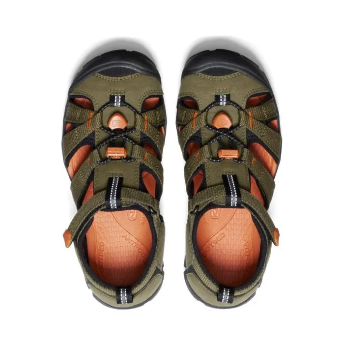 Big Kids039 Seacamp II CNX Dark OliveGold Flame Sandal Kids KEEN Sandals Big Kids039 Seacamp II CNX Dark OliveGold Flame Sandal Kids KEEN Sandals