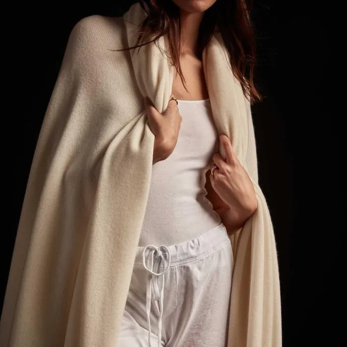 Blankets House James Perse Cashmere Knit Blanket White