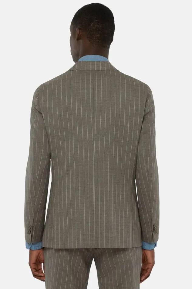 Blazers Men Boggi Milano Dove Grey Pinstripe Pure Wool Jacket Taupe Blazers Men Boggi Milano Dove Grey Pinstripe Pure Wool Jacket Taupe