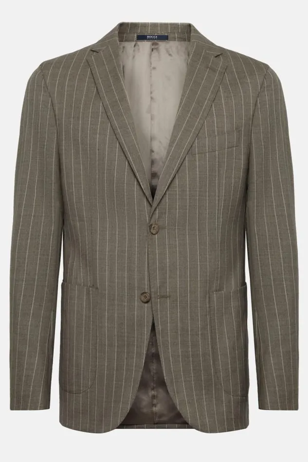 Blazers Men Boggi Milano Dove Grey Pinstripe Pure Wool Jacket Taupe Blazers Men Boggi Milano Dove Grey Pinstripe Pure Wool Jacket Taupe