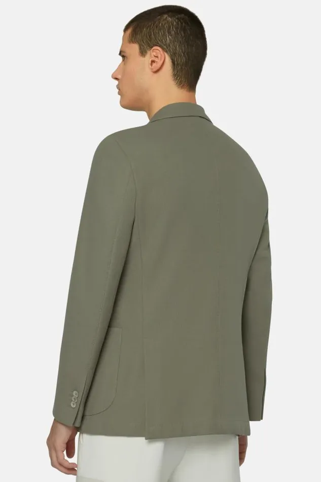 Blazers Men Boggi Milano Green Cotton B Jersey Jacket Green
