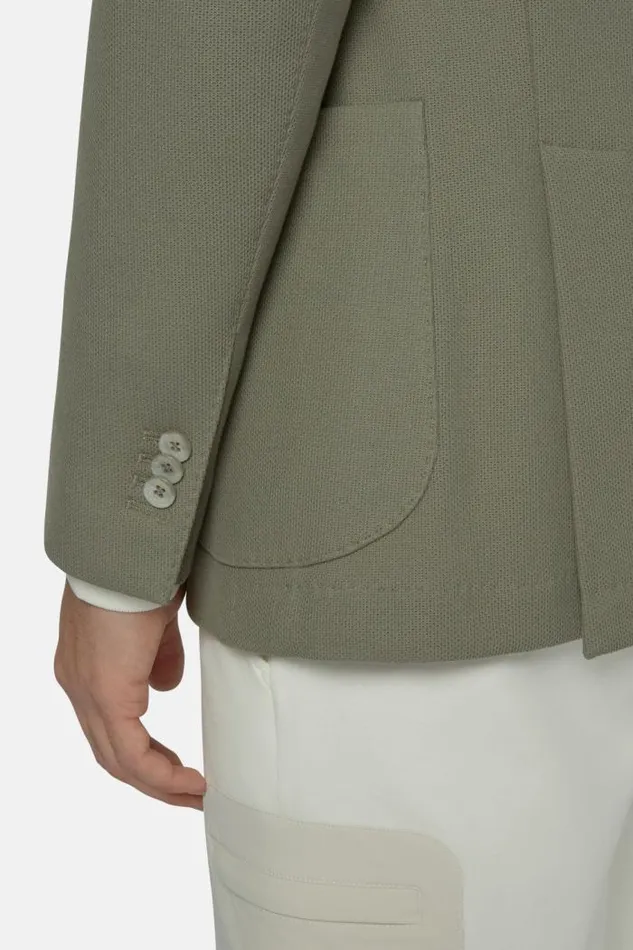 Blazers Men Boggi Milano Green Cotton B Jersey Jacket Green