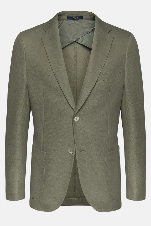 Blazers Men Boggi Milano Green Cotton B Jersey Jacket Green