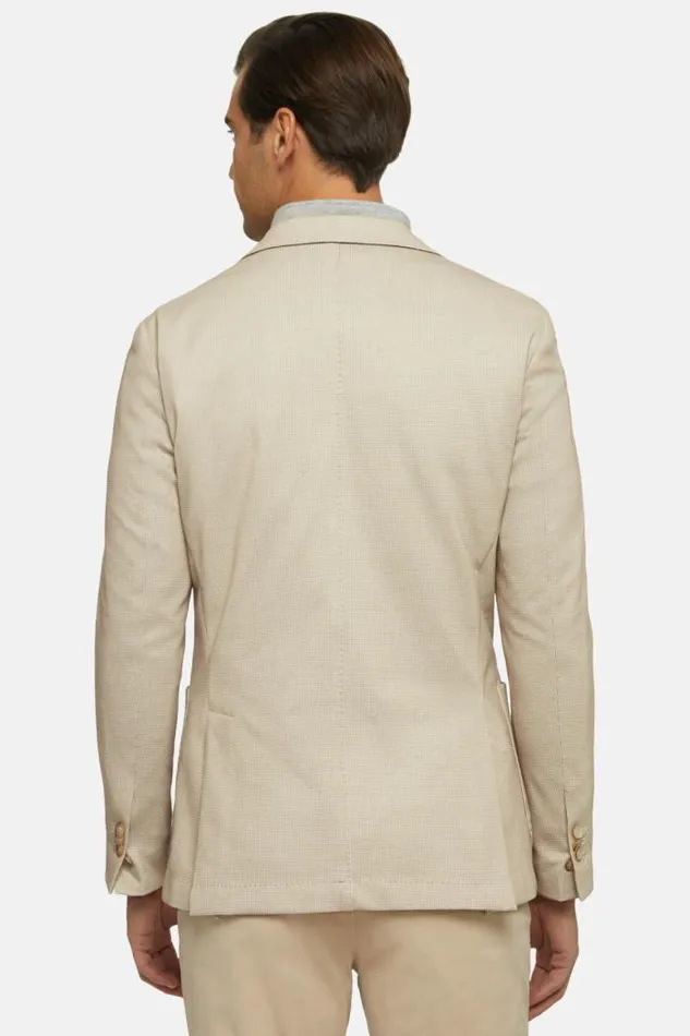 Blazers Men Boggi Milano Jersey Printed Fancy Blazer Beige