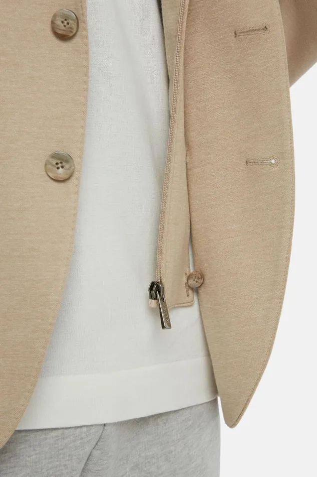 Blazers Men Boggi Milano Madison Beige Cotton Blend Sweatshirt Jacket Beige Blazers Men Boggi Milano Madison Beige Cotton Blend Sweatshirt Jacket Beige