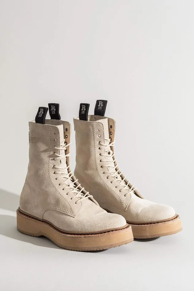 Boots Men R13 Suede Single Stack Boot 8211 Tan Suede