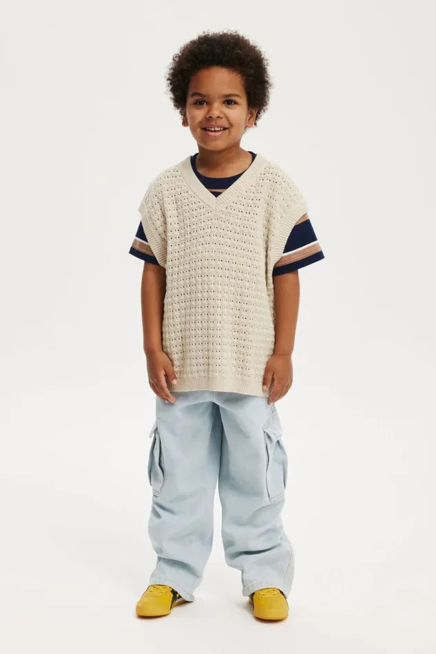 Boys Jackets and Sweaters Cotton On Kingsley Knit Vest Rainy Day