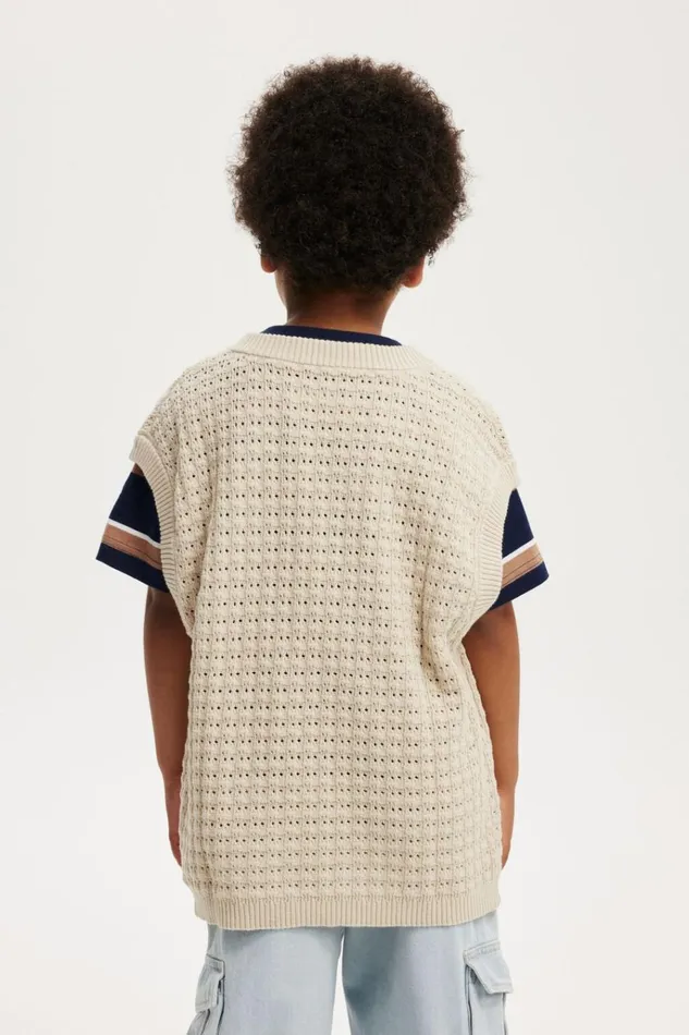 Boys Jackets and Sweaters Cotton On Kingsley Knit Vest Rainy Day