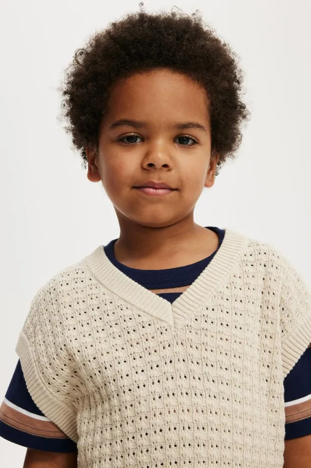 Boys Jackets and Sweaters Cotton On Kingsley Knit Vest Rainy Day