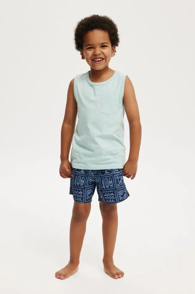 Boys Shorts Cotton On Bailey Board Short In The Navydusk Blue Medi Coast
