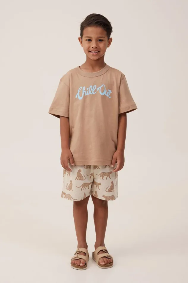 Boys Tops and TShirts Cotton On Jonny Short Sleeve Print Tee Taupy Brownchill Out Cheetah Boys Tops and TShirts Cotton On Jonny Short Sleeve Print Tee Taupy Brownchill Out Cheetah