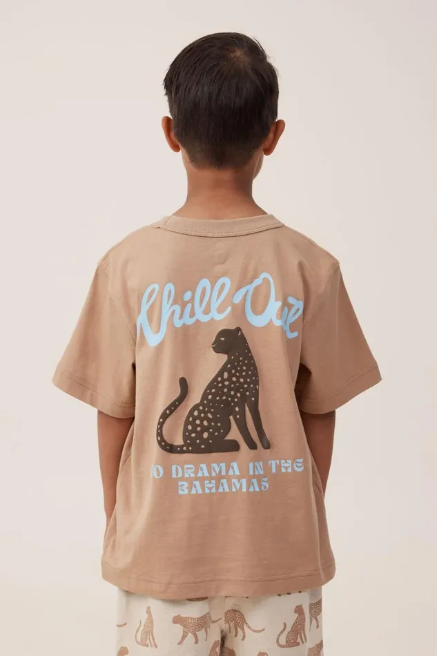 Boys Tops and TShirts Cotton On Jonny Short Sleeve Print Tee Taupy Brownchill Out Cheetah Boys Tops and TShirts Cotton On Jonny Short Sleeve Print Tee Taupy Brownchill Out Cheetah