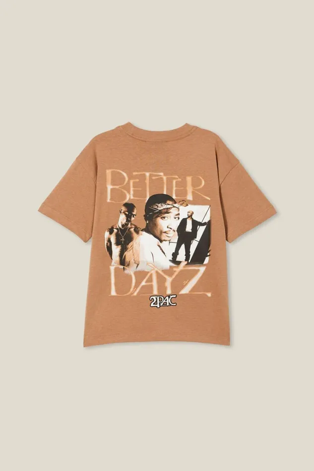Boys Tops and TShirts Cotton On License Drop Shoulder Short Sleeve Tee Lcn Bra Taupy Browntupac Better Dayz Boys Tops and TShirts Cotton On License Drop Shoulder Short Sleeve Tee Lcn Bra Taupy Browntupac Better Dayz
