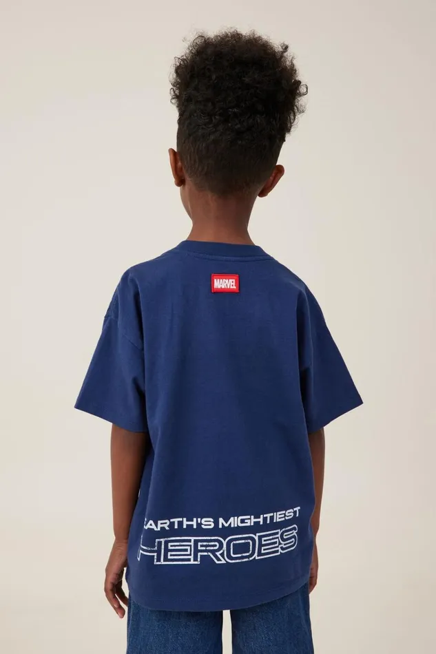 Boys Tops and TShirts Cotton On License Drop Shoulder Short Sleeve Tee Lcn Mar In The Navythe Avengers Heroes Boys Tops and TShirts Cotton On License Drop Shoulder Short Sleeve Tee Lcn Mar In The Navythe Avengers Heroes
