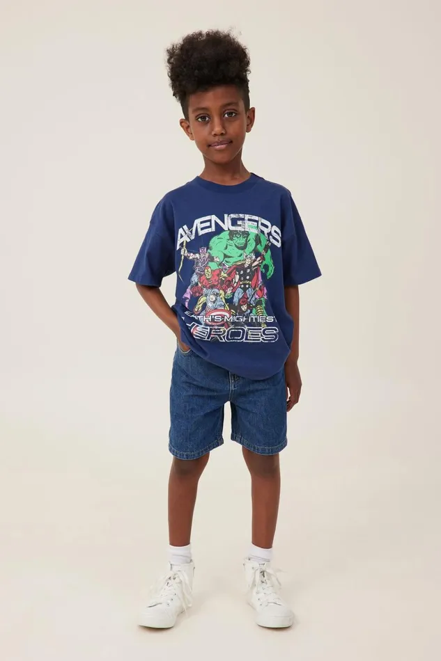 Boys Tops and TShirts Cotton On License Drop Shoulder Short Sleeve Tee Lcn Mar In The Navythe Avengers Heroes Boys Tops and TShirts Cotton On License Drop Shoulder Short Sleeve Tee Lcn Mar In The Navythe Avengers Heroes