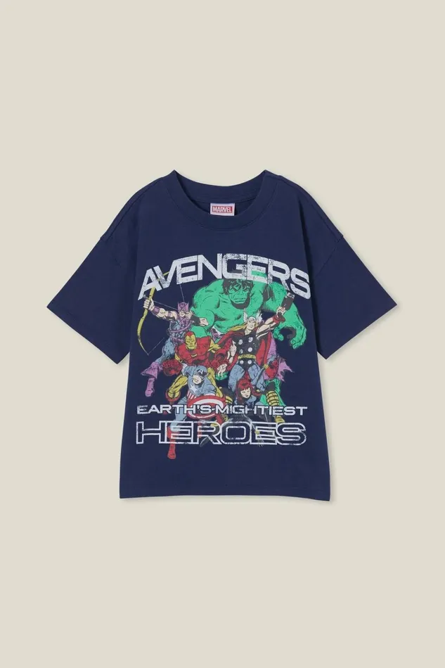 Boys Tops and TShirts Cotton On License Drop Shoulder Short Sleeve Tee Lcn Mar In The Navythe Avengers Heroes Boys Tops and TShirts Cotton On License Drop Shoulder Short Sleeve Tee Lcn Mar In The Navythe Avengers Heroes