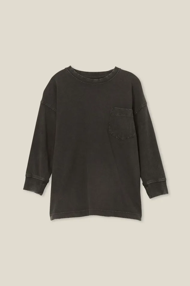 Boys Tops and TShirts Cotton On The Essential Long Sleeve Tee Phantom Wash Boys Tops and TShirts Cotton On The Essential Long Sleeve Tee Phantom Wash