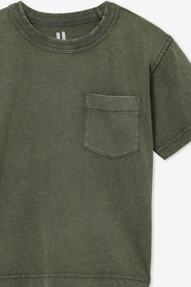 Boys Tops and TShirts Cotton On The Essential Short Sleeve Tee Swag Green Wash