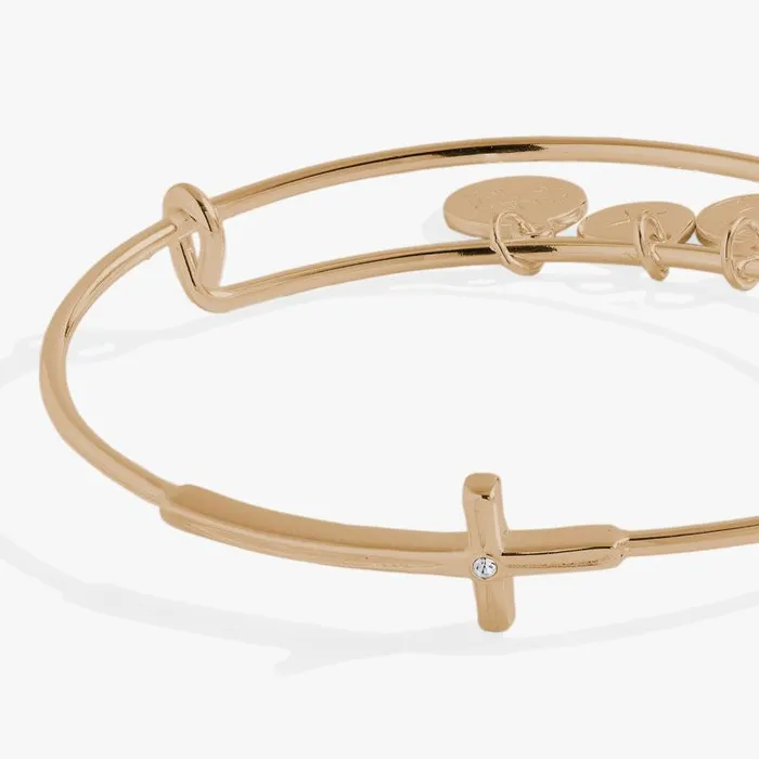 Bracelets Women Alex And Ani Cross Inline Bangle Gold