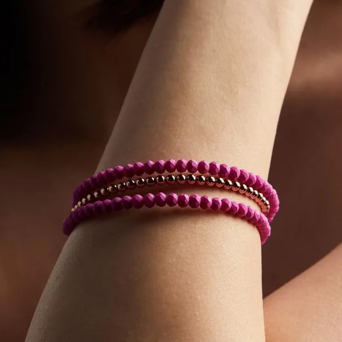 Bracelets Women Alex And Ani Matte Brilliance Beaded Bangle Fuchsia Rafaelian Rose Gold