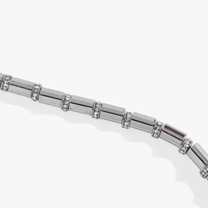 Bracelets Women Alex And Ani Tube Bead And Crystal Chain Bracelet Stainless Steel Gold