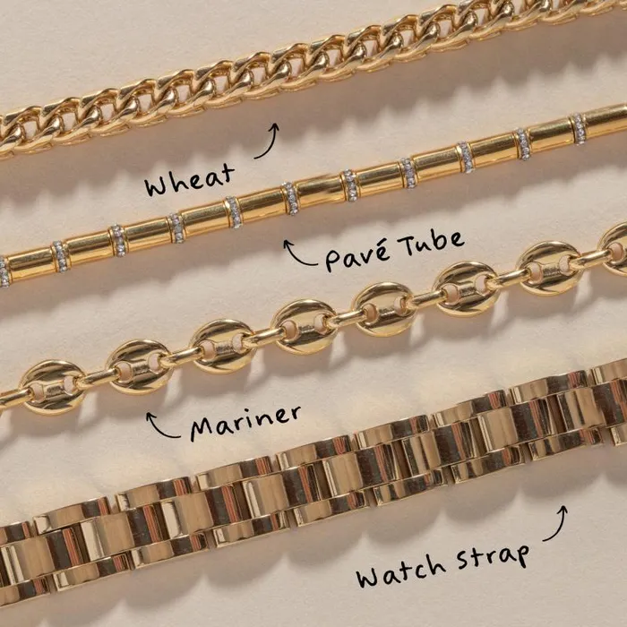 Bracelets Women Alex And Ani Tube Bead And Crystal Chain Bracelet Stainless Steel Gold