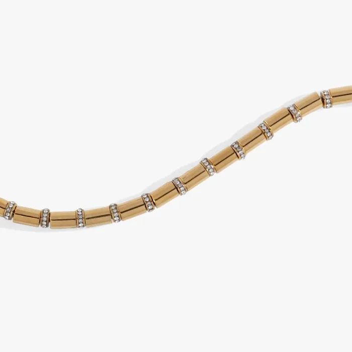 Bracelets Women Alex And Ani Tube Bead And Crystal Chain Bracelet Stainless Steel Gold