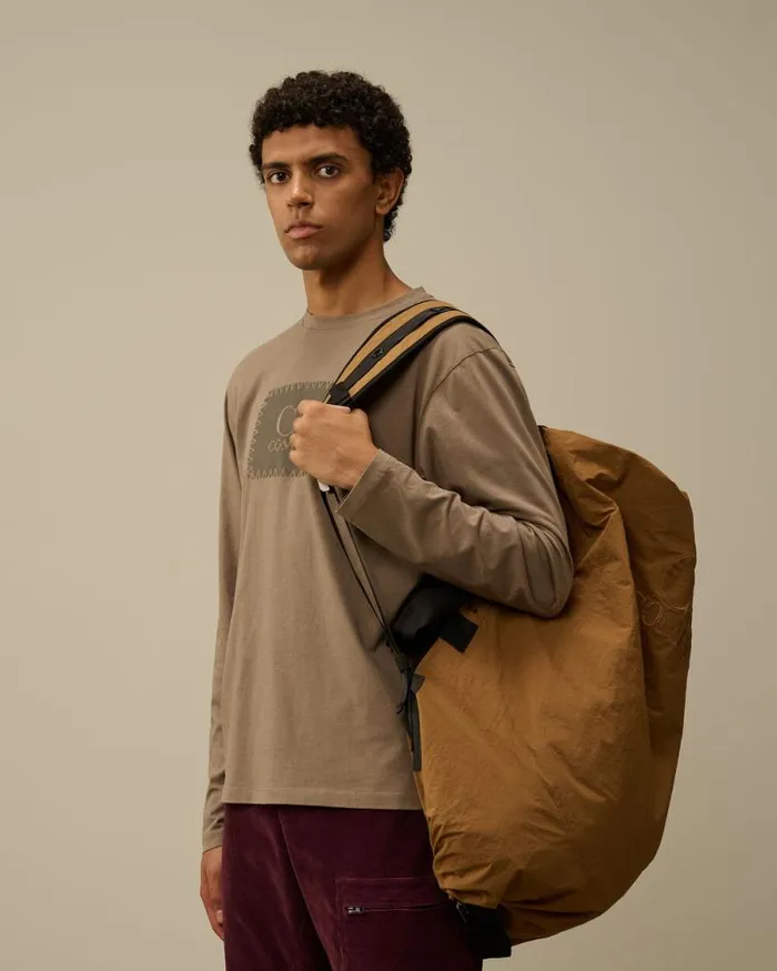 CP Company Backpacks and Waistbag Plain Paper Touch Backpack Toffee Beige 8211 Man