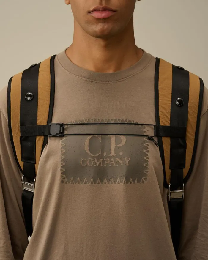 CP Company Backpacks and Waistbag Plain Paper Touch Backpack Toffee Beige 8211 Man