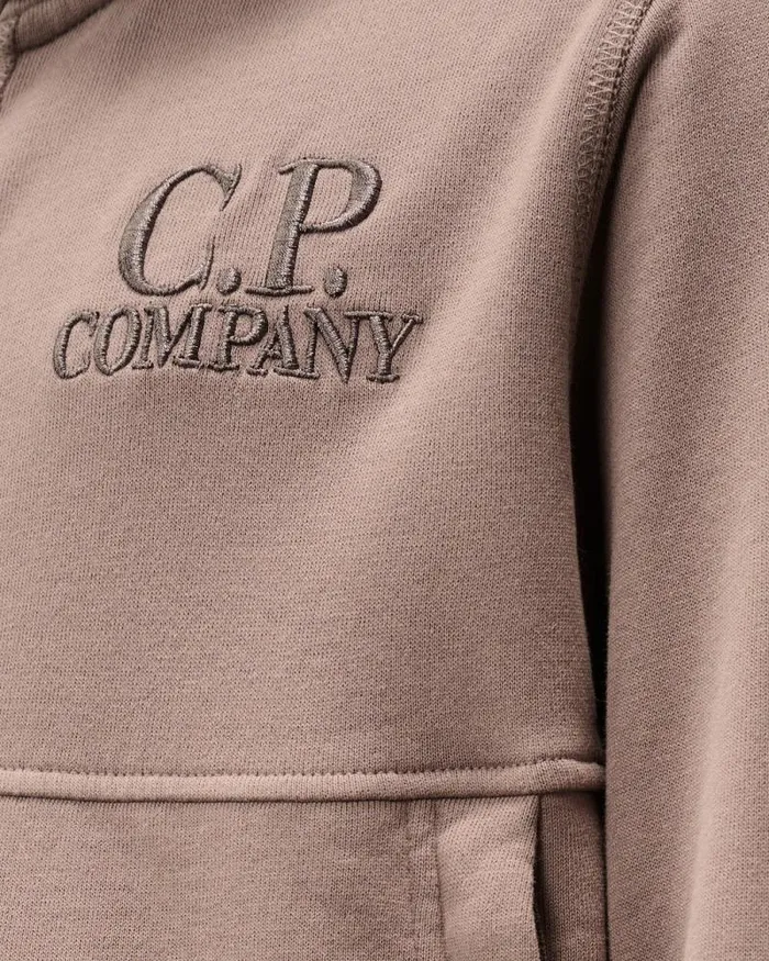 CP Company Clothing 1014 U16 Diagonal Fleece Zipped Hooded Sweatshirt Purple Dove 8211 Kids
