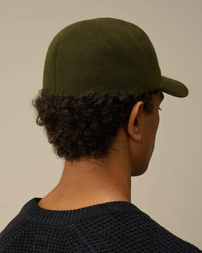 CP Company Hats Extrafine Merino Wool Logo Cap Ivy Green 8211 Man