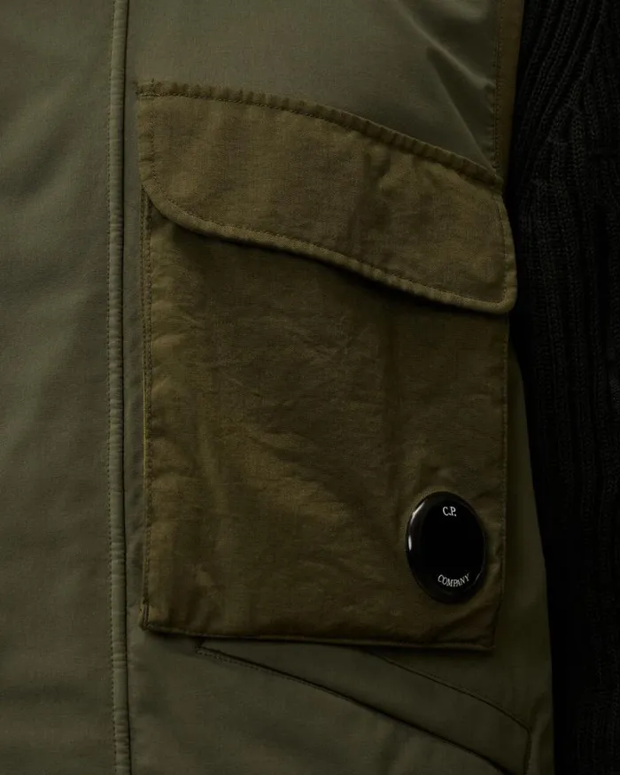 CP Company Jacket and Coats GD Shell Mixed Lens Vest Grape Leaf Green 8211 Man