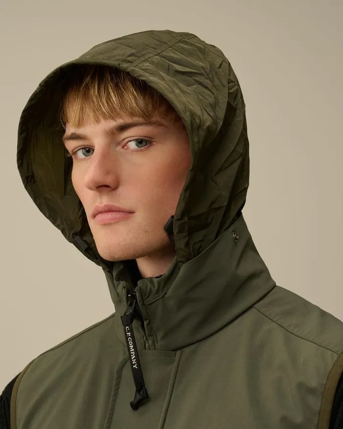 CP Company Jacket and Coats GD Shell Mixed Lens Vest Grape Leaf Green 8211 Man