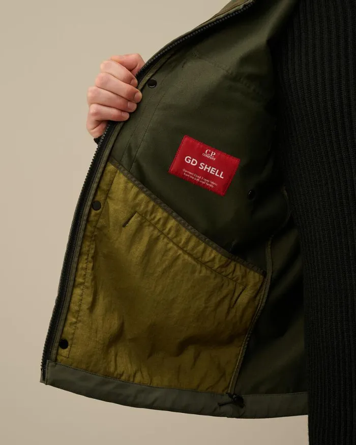 CP Company Jacket and Coats GD Shell Mixed Lens Vest Grape Leaf Green 8211 Man