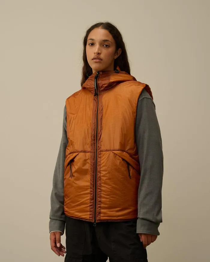 CP Company Jacket and Coats Nada Shell Goggle Vest Bombay Brown 8211 Man