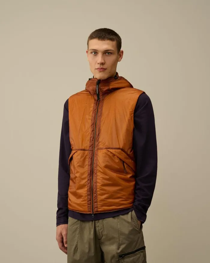 CP Company Jacket and Coats Nada Shell Goggle Vest Bombay Brown 8211 Man