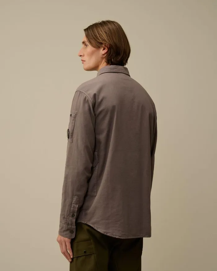 CP Company Overshirt Flannel Lined Overshirt Boulevard Violet 8211 Man