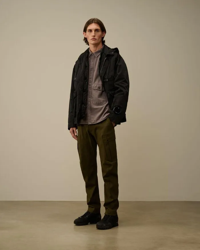 CP Company Overshirt Flannel Lined Overshirt Boulevard Violet 8211 Man