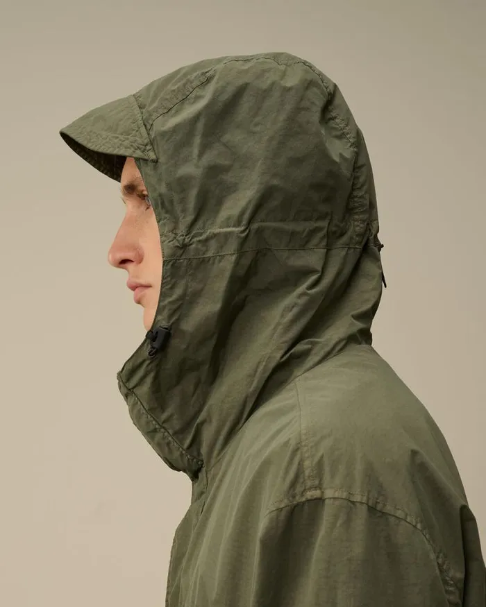 CP Company Overshirt Flatt Nylon Hooded Overshirt Grape Leaf Green 8211 Man