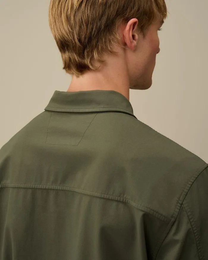 CP Company Overshirt GD Shell Mixed Buttoned Overshirt Grape Leaf Green 8211 Man