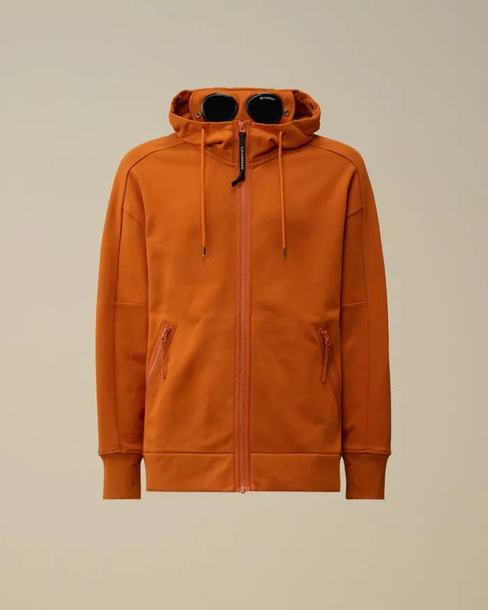 CP Company Sweatshirts Diagonal Raised Fleece Goggle Zipped Hooded Sweatshirt Bombay Brown 8211 Man